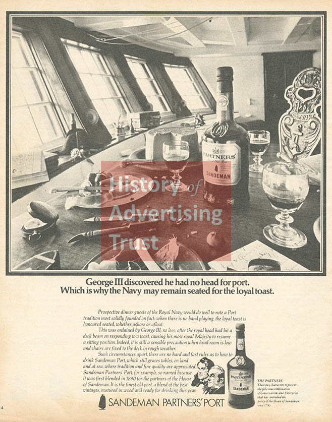 Press Advertisement: Sandeman port | Catalogue | History of Advertising ...